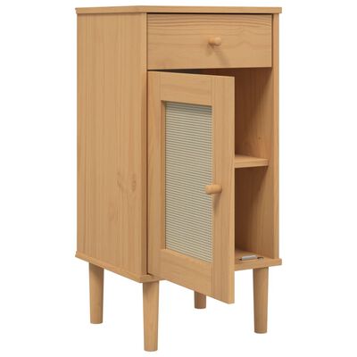 vidaXL Dressoir SENJA rattan-look 80x35x80 cm massief grenenhout bruin