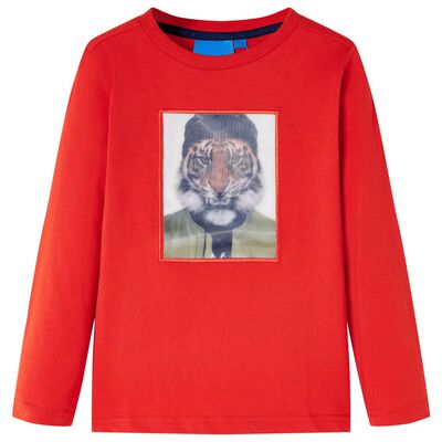 Kindershirt met lange mouwen 116 rood