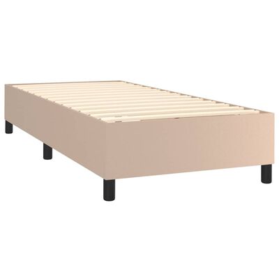 vidaXL Boxspring met matras kunstleer cappuccinokleurig 80x200 cm