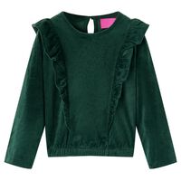 Kinderblouse met ruches 92 donkergroen