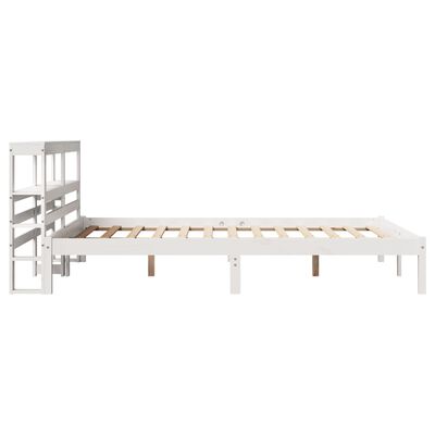 vidaXL Bedframe zonder matras massief grenenhout wit 120x190 cm