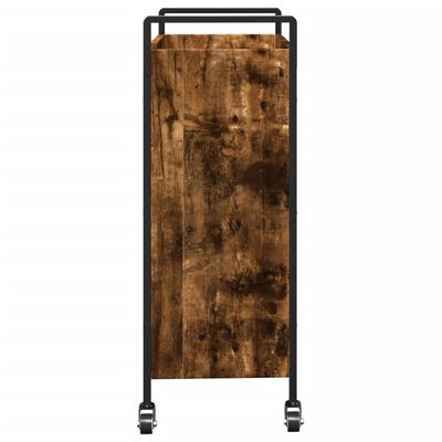 vidaXL Keukentrolley 70x30x82 cm bewerkt hout gerookt eikenkleurig