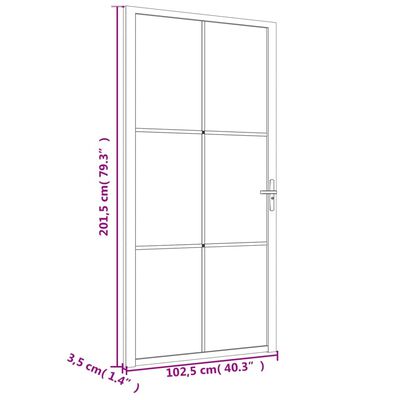 vidaXL Binnendeur 102,5x201,5 cm ESG-glas en aluminium wit