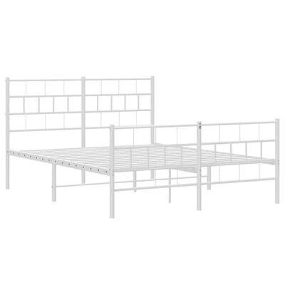 vidaXL Bedframe met hoofd- en voeteneinde metaal wit 140x200 cm