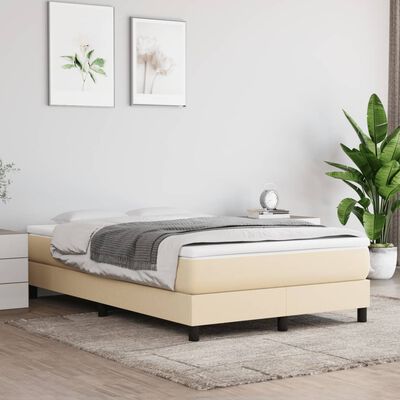 vidaXL Boxspring met matras stof crèmekleurig 120x190 cm