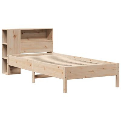 vidaXL Bed met boekenkast zonder matras massief grenenhout 90x190 cm