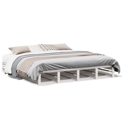 vidaXL Bedframe zonder matras massief grenenhout wit 180x200 cm