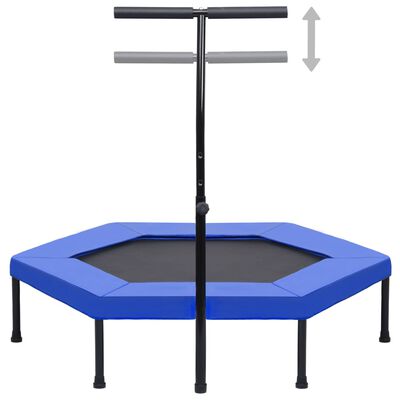 vidaXL Fitnesstrampoline met handgreep veiligheidsmat zeshoekig 122 cm