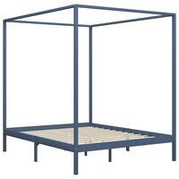 vidaXL Hemelbedframe massief grenenhout grijs 180x200 cm