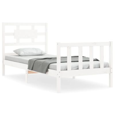 vidaXL Bedframe zonder matras massief grenenhout wit 140x200 cm