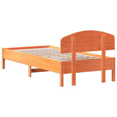 vidaXL Bedframe zonder matras massief grenenhout wasbruin 100x200 cm