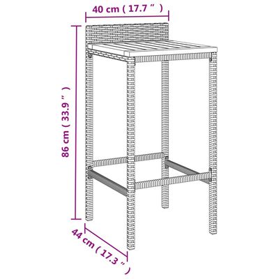 vidaXL 9-delige Tuinbarset poly rattan en massief acaciahout zwart