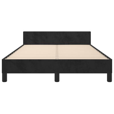 vidaXL Bedframe met hoofdbord fluweel zwart 120x190 cm