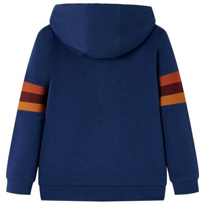 Kindertrui met capuchon 140 marineblauw