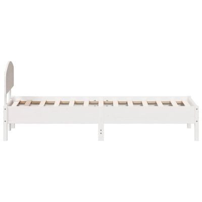 vidaXL Bedframe zonder matras massief grenenhout wit 90x200 cm