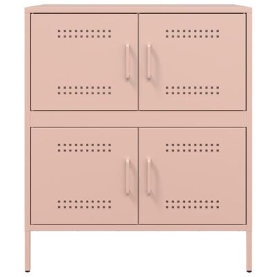 vidaXL Dressoir 68x39x79 cm staal roze