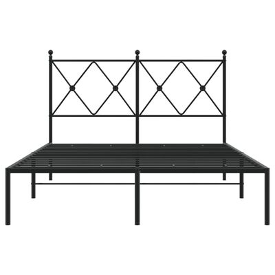 vidaXL Bedframe met hoofdbord metaal zwart 120x200 cm