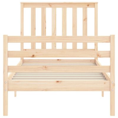 vidaXL Bedframe met hoofdbord massief hout