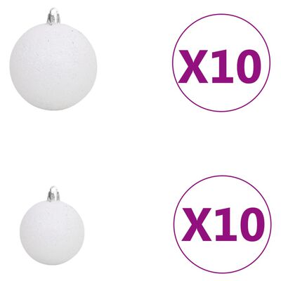 vidaXL Kunstkerstboom met 300 LED's kerstballen en sneeuw 210 cm