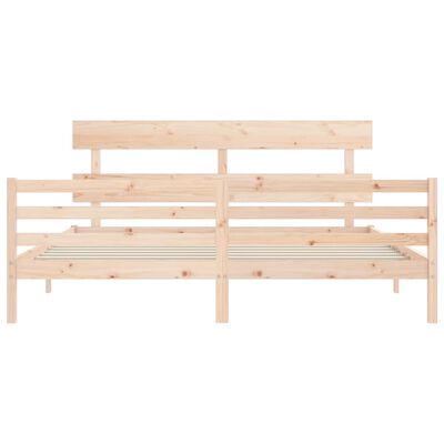 vidaXL Bedframe met hoofdbord massief hout 200x200 cm