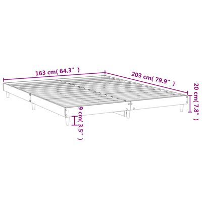 vidaXL Bedframe bewerkt hout gerookt eikenkleurig 160x200 cm