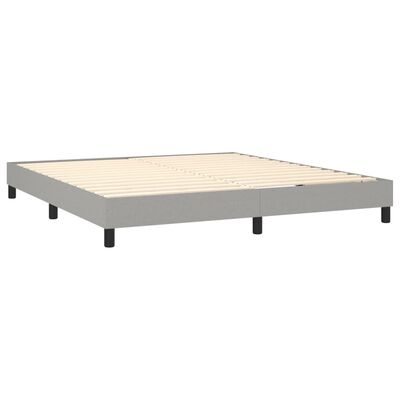 vidaXL Boxspring met matras stof lichtgrijs 160x200 cm