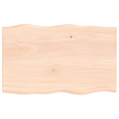 vidaXL Tafelblad natuurlijke rand 80x50x2 cm massief eikenhout