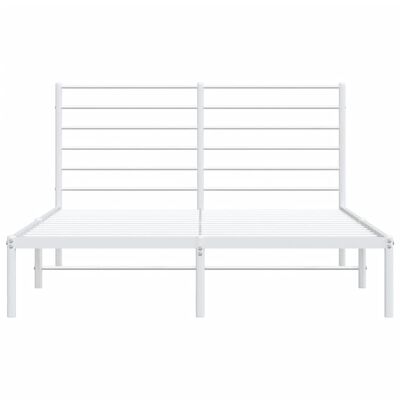 vidaXL Bedframe met hoofdbord metaal wit 140x190 cm