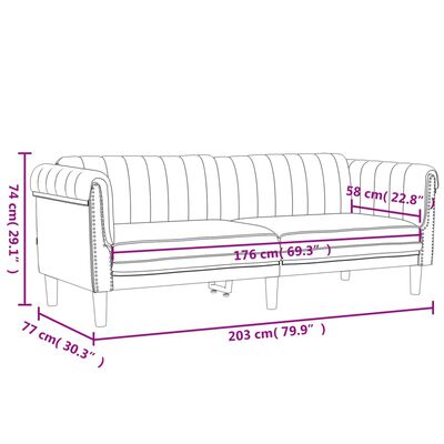 vidaXL 2-delige Loungeset fluweel lichtgrijs