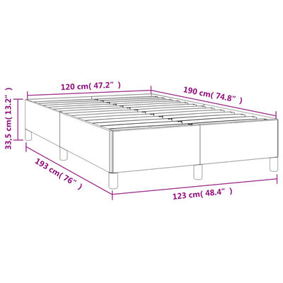 vidaXL Bedframe fluweel lichtgrijs 120x190 cm