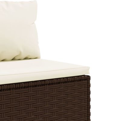 vidaXL 7-delige Loungeset met kussens poly rattan bruin