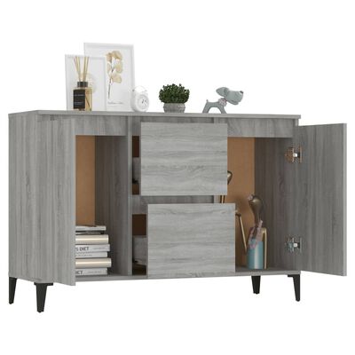 vidaXL Dressoir 104x35x70 cm bewerkt hout grijs sonoma eikenkleurig