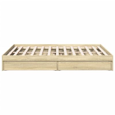 vidaXL Bedframe met lades bewerkt hout sonoma eikenkleurig 160x200 cm