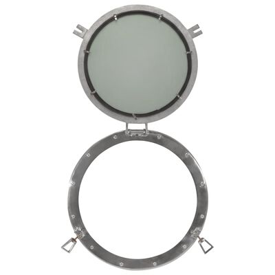 vidaXL Wandspiegel patrijspoort Ø50 cm aluminium en glas