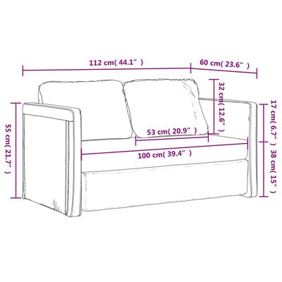 vidaXL Slaapbank vloermodel 2-in-1 112x174x55 cm stof lichtgrijs