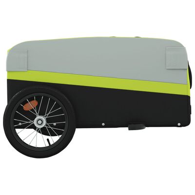 vidaXL Fietstrailer 45 kg ijzer zwart en groen