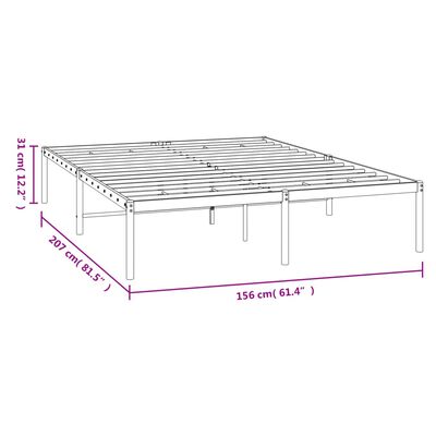 vidaXL Bedframe metaal wit 150x200 cm