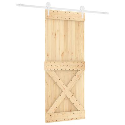 vidaXL Schuifdeur met beslag 85x210 cm massief grenenhout