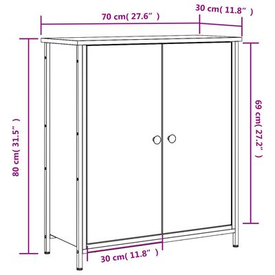 vidaXL Dressoir 70x30x80 cm bewerkt hout sonoma eikenkleurig