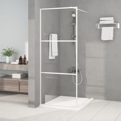 vidaXL Inloopdouchewand 80x195 cm transparant ESG-glas wit