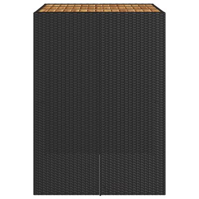 vidaXL Tuinbartafel acaciahouten blad 105x80x110 cm poly rattan zwart