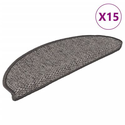 vidaXL Trapmatten zelfklevend 15 st sisal-look 65x21x4 cm bruinbeige