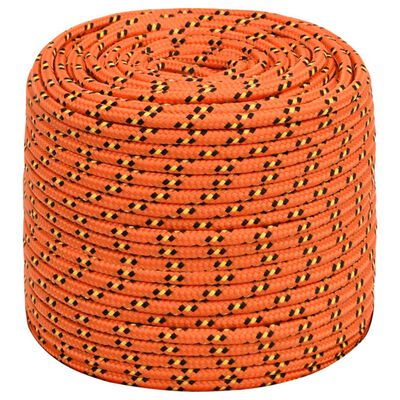 vidaXL Boottouw 10 mm 100 m polypropyleen oranje