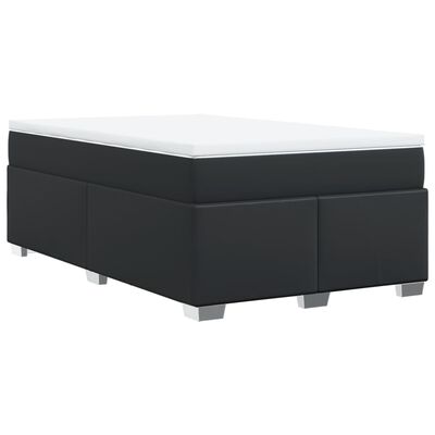 vidaXL Boxspring met matras kunstleer zwart 120x190 cm