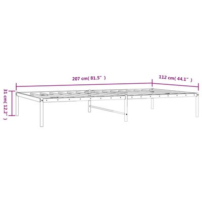 vidaXL Bedframe metaal zwart 107x203 cm