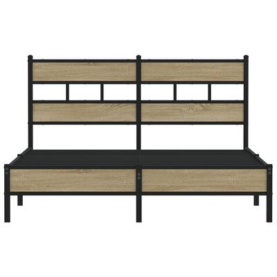 vidaXL Bedframe zonder matras hout sonoma eikenkleurig 137x190 cm