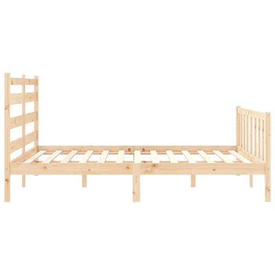 vidaXL Bedframe met hoofdbord massief hout