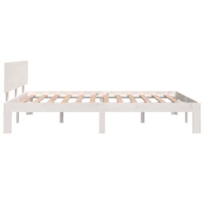 vidaXL Bedframe massief hout wit 135x190 cm