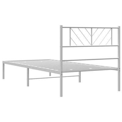 vidaXL Bedframe met hoofdbord metaal wit 100x200 cm