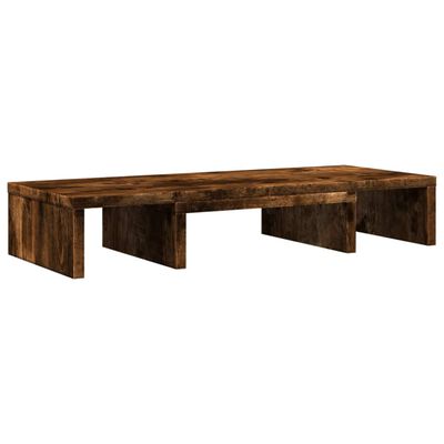 vidaXL Monitorstandaard verstelbaar 60x24x10,5 cm hout gerookt eiken